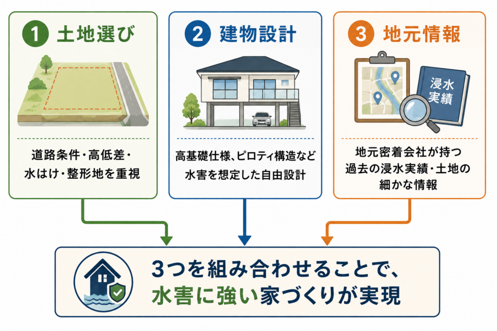 3つの水害対策の分類